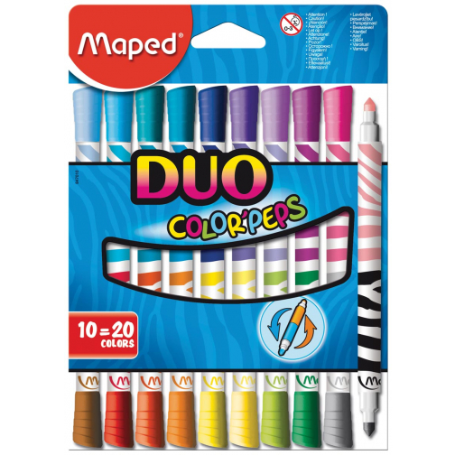 Maped Viltstift Color'Peps Duo, blister met 10 stuks