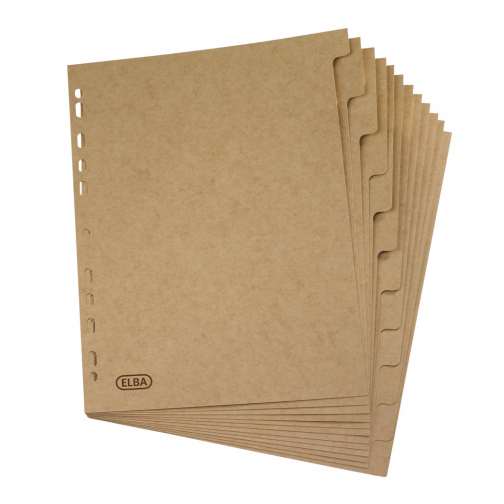 OXFORD Touareg tabbladen, uit karton, ft A4, onbedrukt, 11-gaatsperforatie, 12 tabs