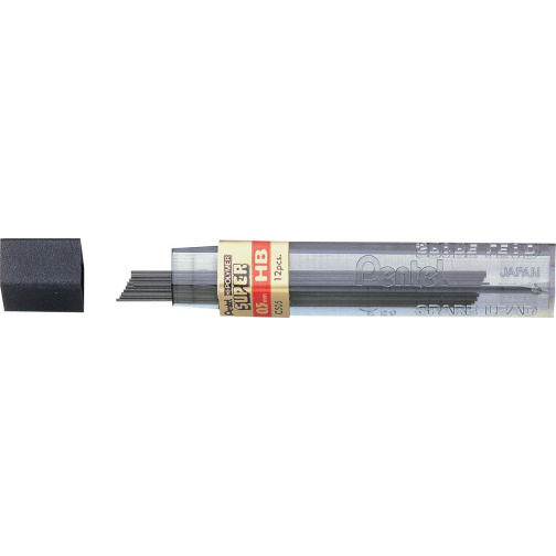Pentel potloodstiften, 0,5 mm, HB, etui van 12 stuks