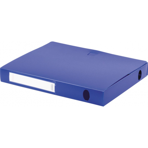 Pergamy elastobox, voor ft A4, uit PP van 700 micron, rug van 4 cm, blauw