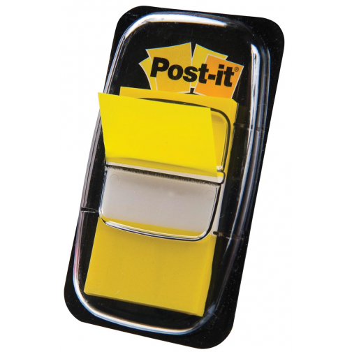 Post-it index standaard, ft 24,4 x 43,2 mm, houder met 50 tabs, geel