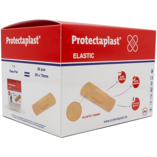 Protectaplast Tear & Wear Elastic Easy-Pull, ft 25 x 72 mm, 5 x 36 stuks