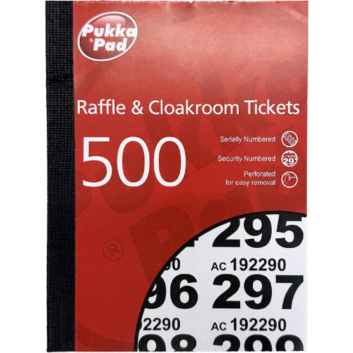 Pukka Pad genummerde loterij- en garderobetickets 1-500