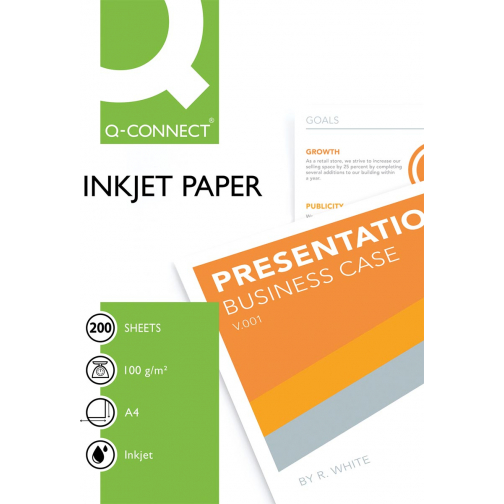 Q-CONNECT inkjet papier, ft A4, 100 g, pak van 200 vel, wit