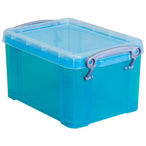 Really Useful Box opbergdoos 1,6 liter, transparant helblauw
