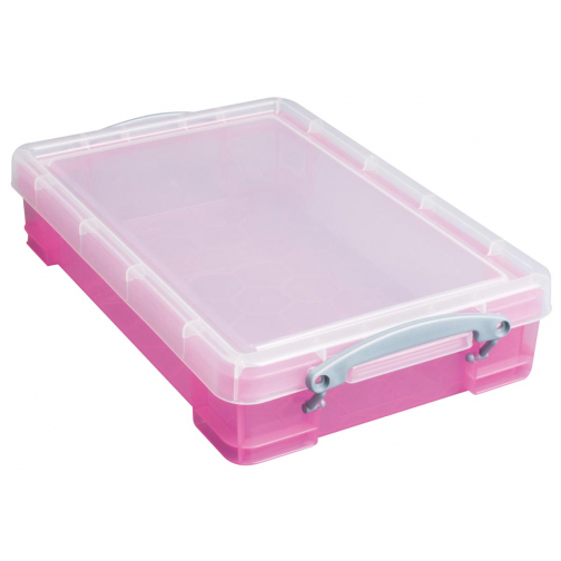 Really Useful Box opbergdoos 4 liter, transparant roze