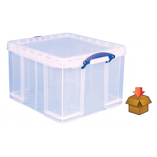 Really Useful Box 42 liter, transparant, per stuk verpakt in karton