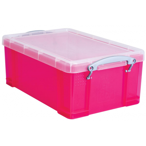Really Useful Box opbergdoos 9 liter, transparant felroze