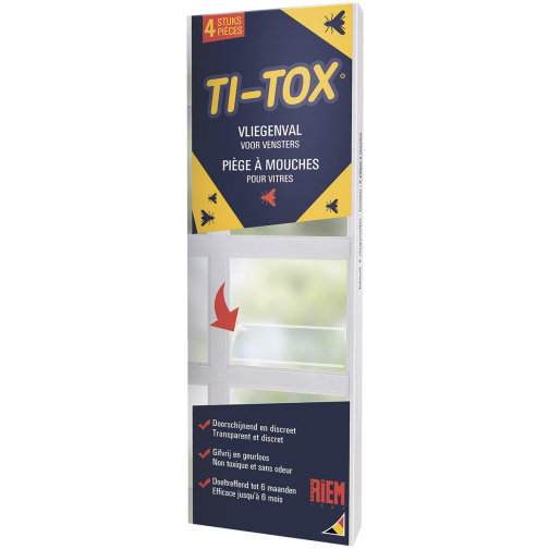 Riem Ti-Tox anti-vliegensticker, transparant, 4 stuks