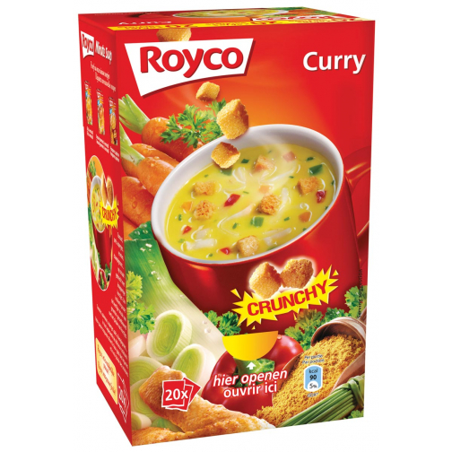 Royco Minute Soup curry met croutons, pak van 20 zakjes