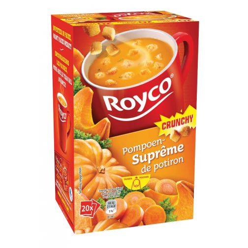 Royco Minute Soup pompoensuprême met croutons, pak van 20 zakjes