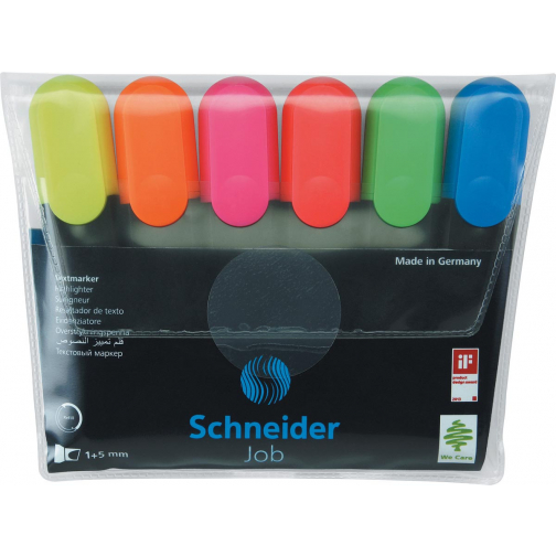 Schneider markeerstift Job 150, etui van 6 stuks in geassorteerde kleuren