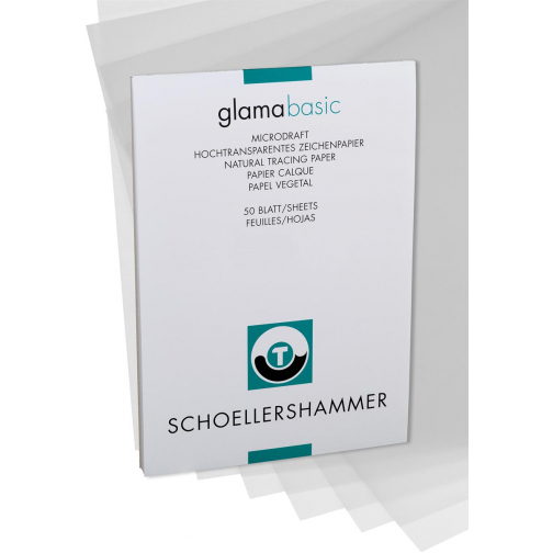 Schoellershammer Glama transparant papier, A3, 90 g/m², blok van 50 vel
