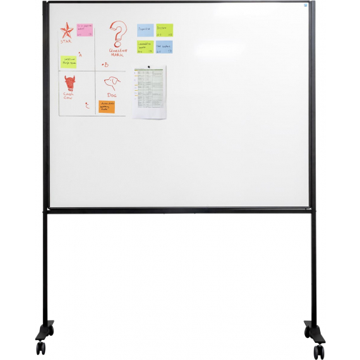 Smit Visual magnetisch whiteboard, verrijdbaar, emaille, 120 x 150 cm