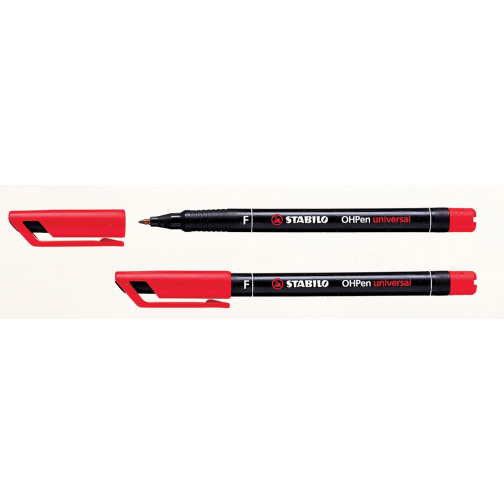 STABILO OHPen universal, OHP-marker, permanent, fijn 0,7 mm, rood