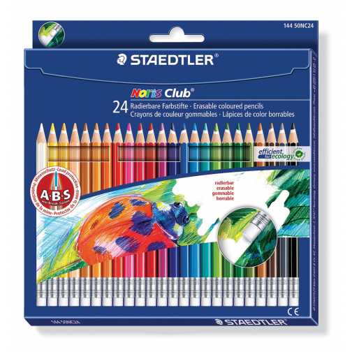 Staedtler kleurpotlood Noris Club uitgombaar 24 potloden