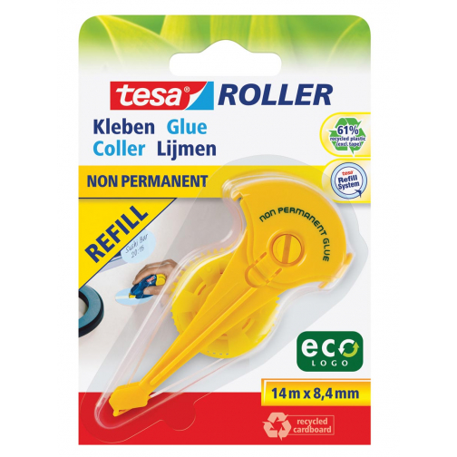 Tesa Roller navulling lijmroller niet-permanent ecoLogo, op blister