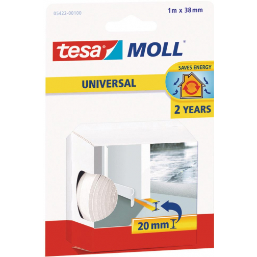 Tesa Moll Universal dorpelstrip, 1 m x 38 mm, wit
