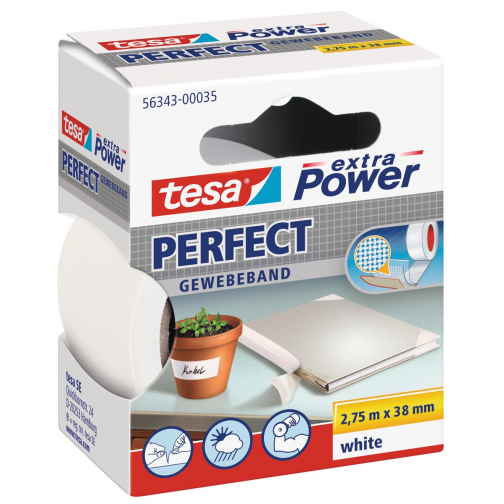 Tesa extra Power Perfect, ft 38 mm x 2,75 m, wit