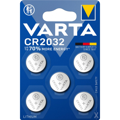Varta knoopcel Lithium CR2032, blister van 5 stuks