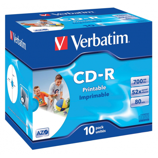Verbatim CD recordable, doos van 10 stuks, individueel verpakt (Jewel Case)