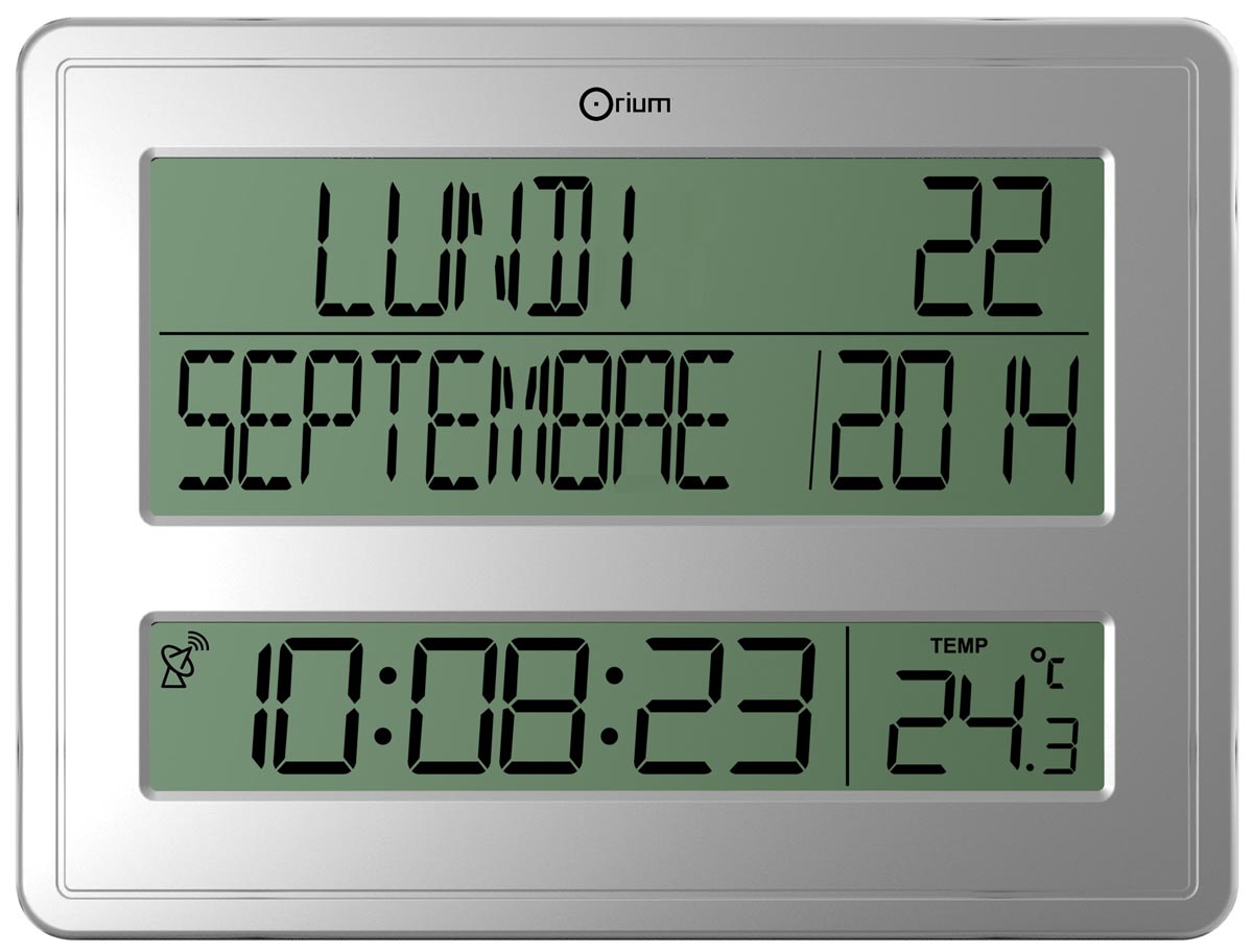 Mening zacht oplichterij Orium by CEP digitale radiogestuurde klok en kalender, zilver kopen? -  Office Supplies